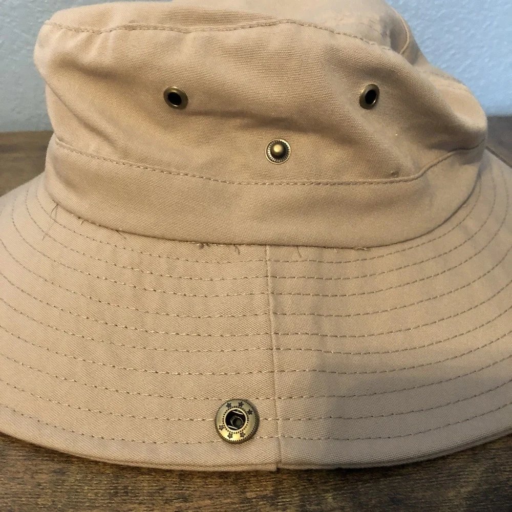 Westend Tan‎ Cotton Bucket Hat Adjustable Chin Strap Outdoor Gear Mens Size S/M